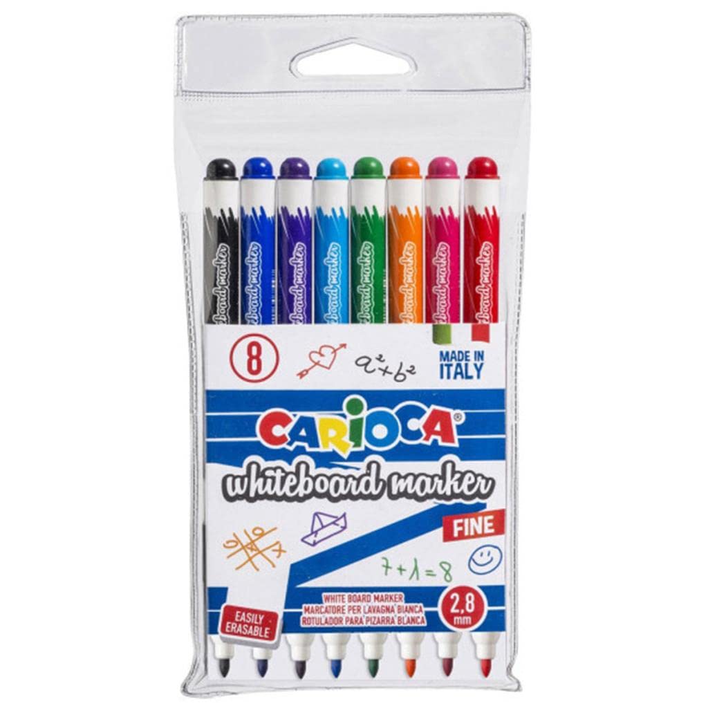 Carioca whiteboard finetip marker wallet 8pcs