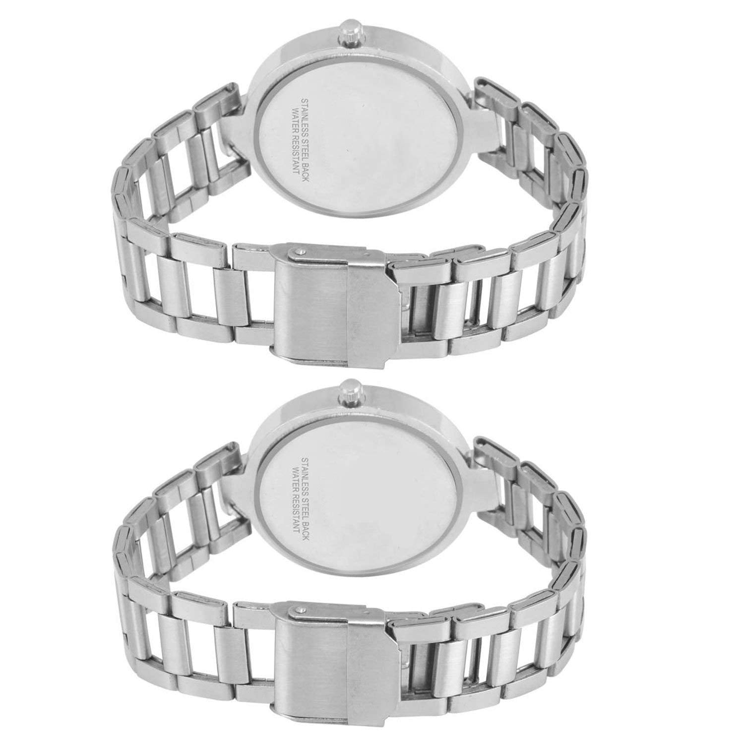 Acnos® Premium Steel Belt Analogue Multicolour Dial Women's Watch -Combo Pack of 2