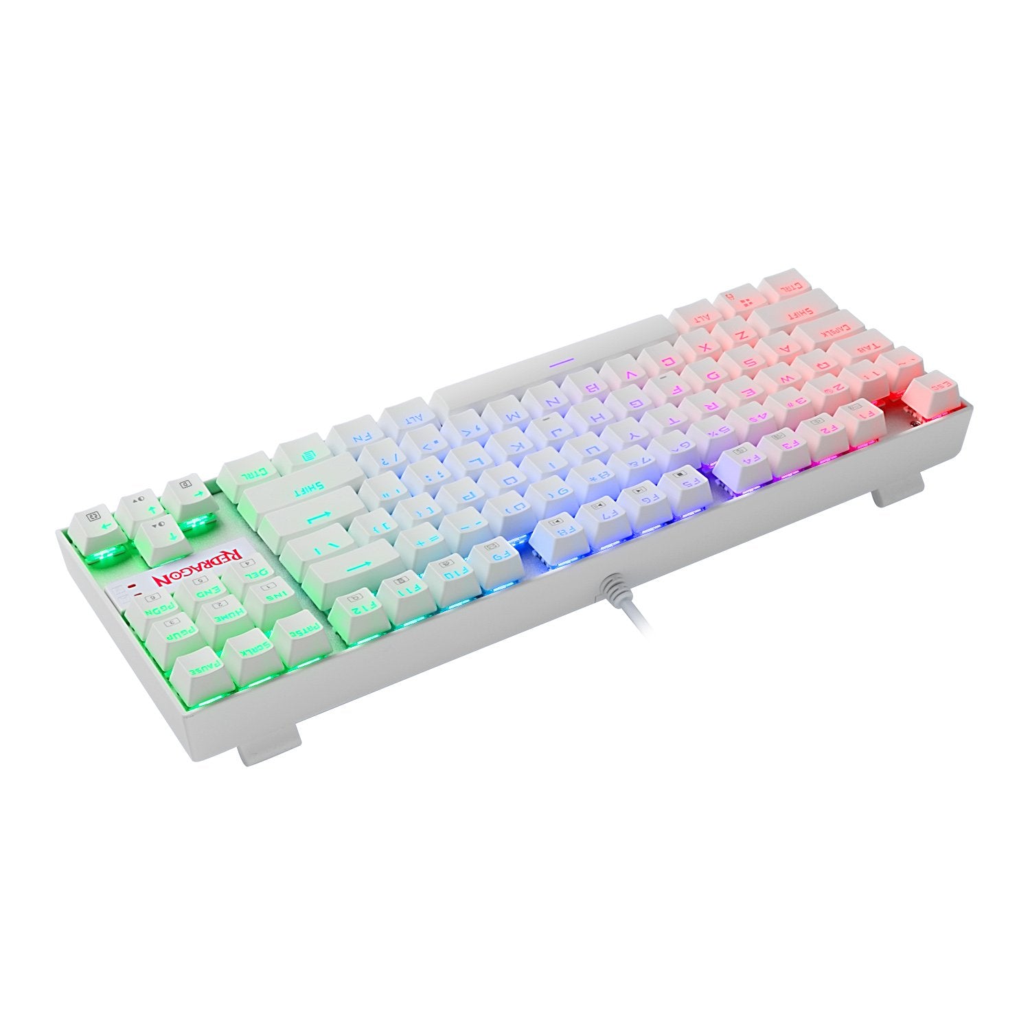 Redragon K552 Mechanical Gaming Keyboard 60 Percent Compact 87 Key Kumara Wired Anti-Dust Proof Red Switches for Windows PC Gamers (RGB Backlit White)