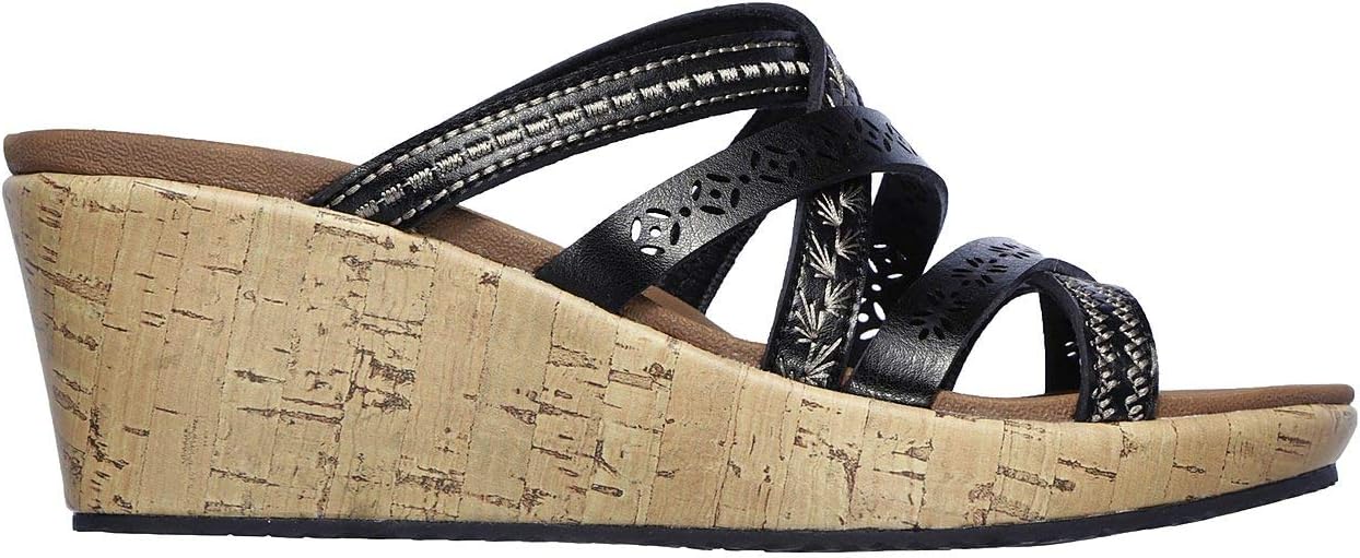 Skechers BEVERLEE - TIGER POSSE Women's Wedge Sandal - Black