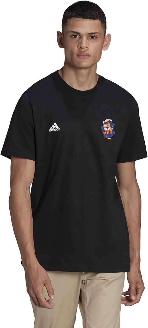 Adidas M BECKHAM G T HA0939 FOOTBALL/SOCCER black GRAPHIC T-shirt (SHORT SLEEVE) For Men