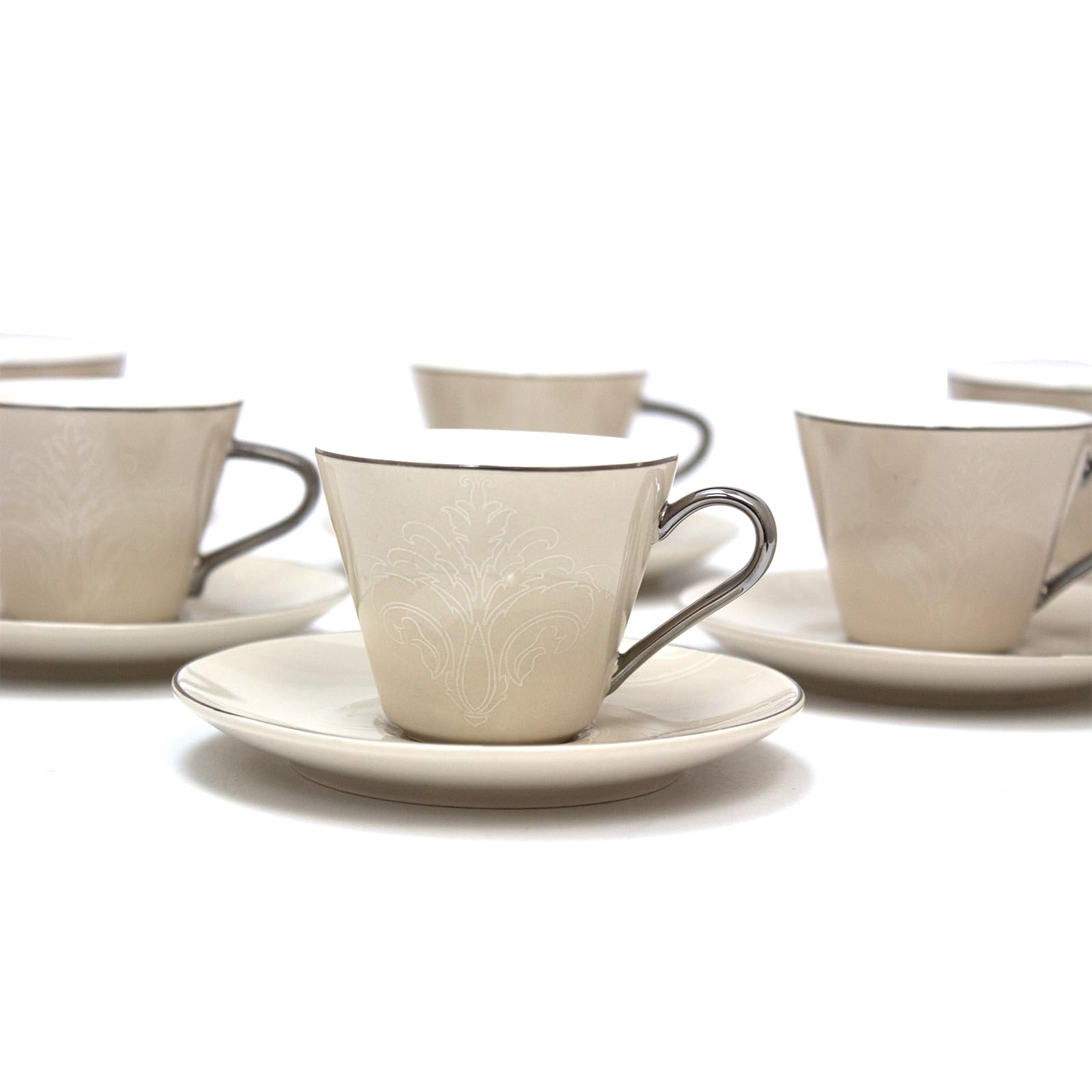 BLACKSTONE Turkish Cup and Saucer 10pc Set Tea Service 5x Cups (100ml) with 5x Saucers (12.5cm) CFCS042