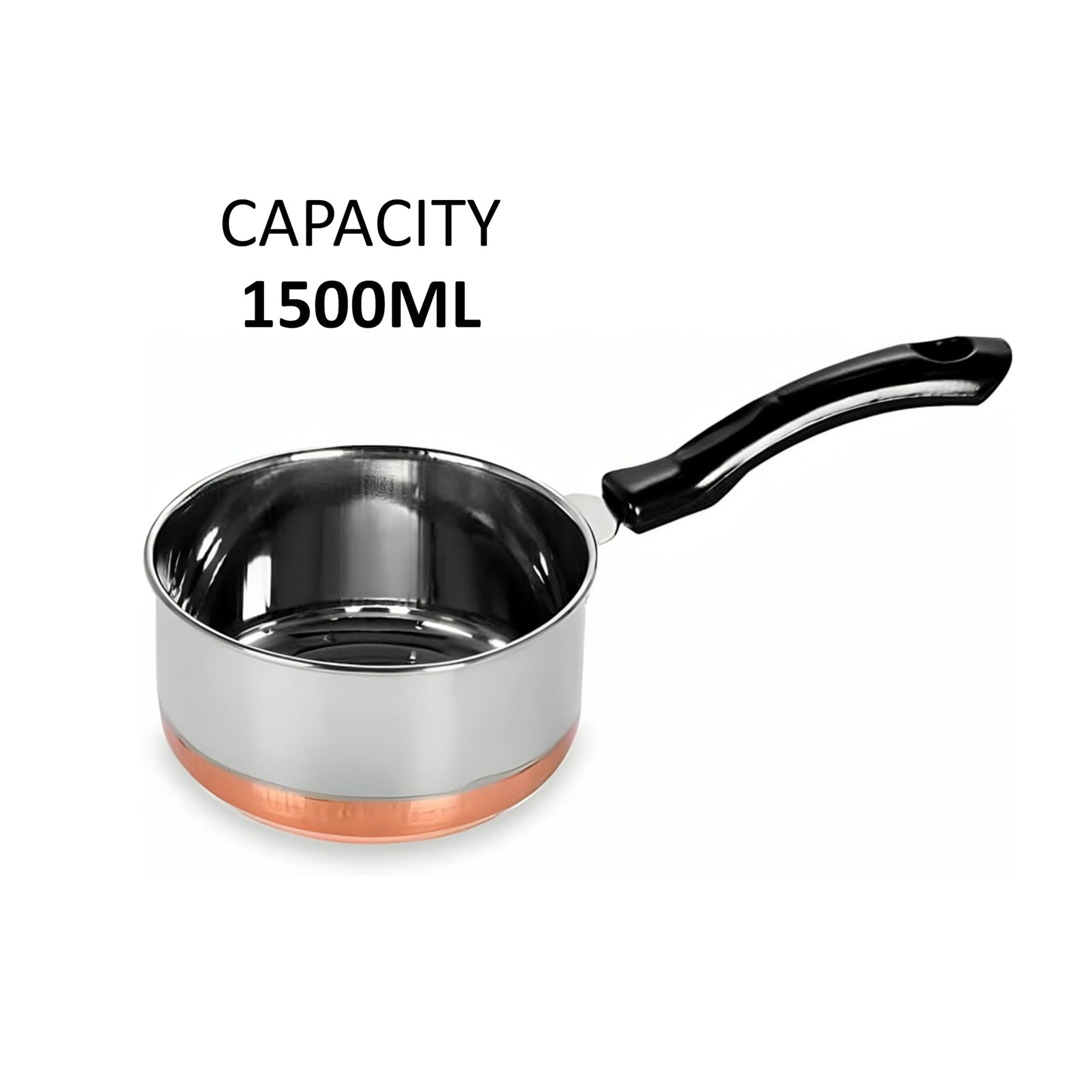 BLACKSTONE Stainless Steel with Copper Base Saucepan, Saucepan with Comfortable handle 1500ml (18cm)