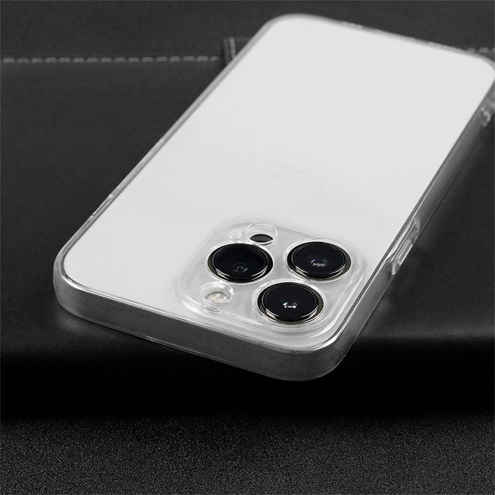 AJEZDONG Compatible with iPhone 13 Pro Case Bumper Hybrid Protective Anti Yellowing Shockproof Non Slip Slim Fit (Crystal Clear)