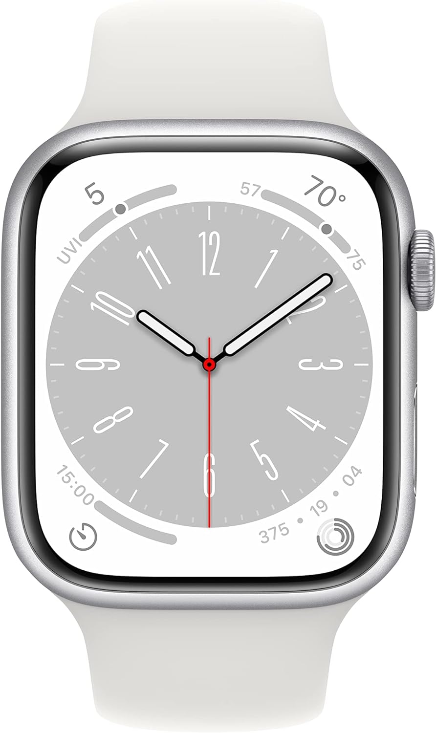 Apple Watch Series 8 GPS 45mm Aluminum Case with Sport Band - Regular, White, USB