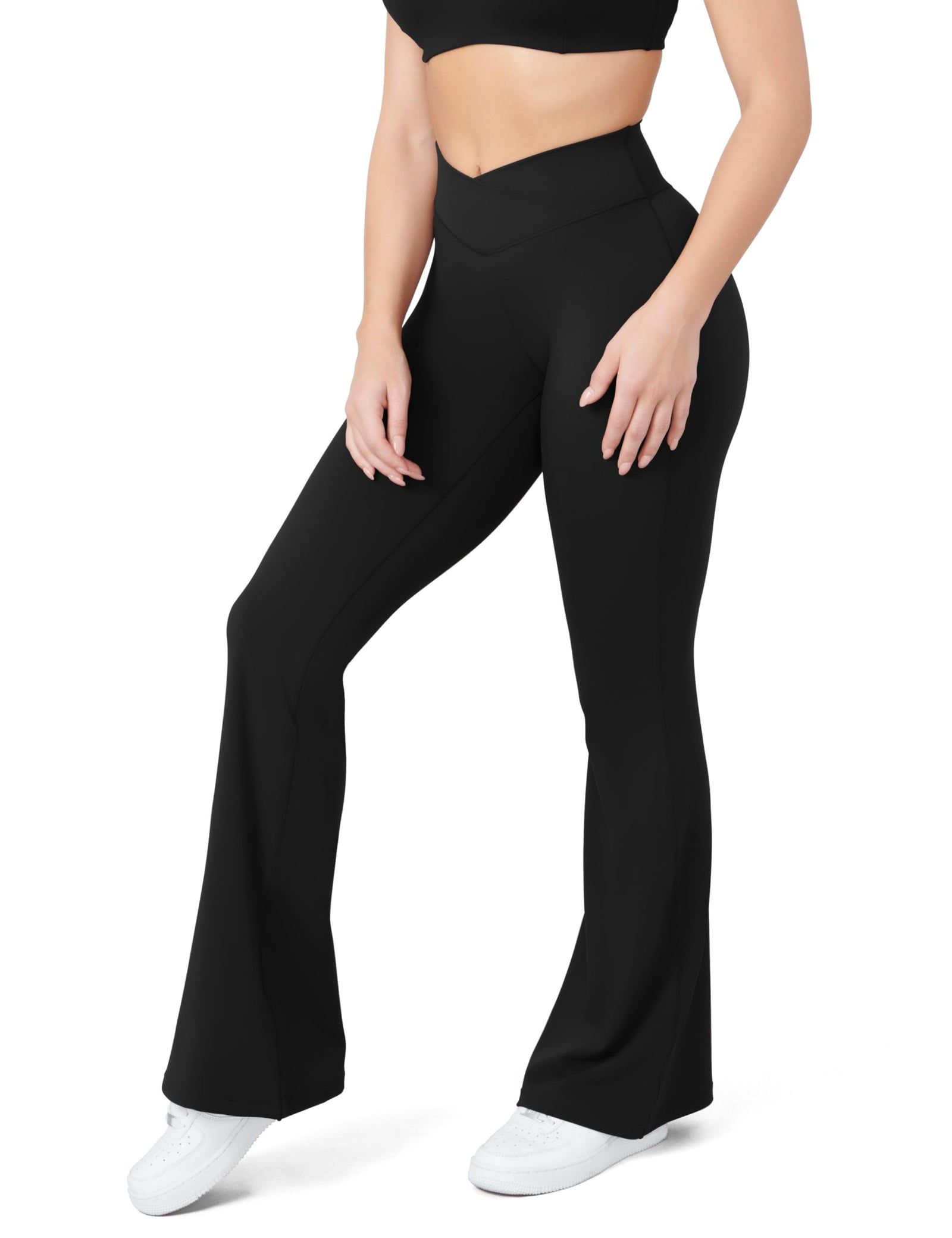 HEGALY Women's Flare Yoga Pants - Crossover Flare Leggings Buttery Soft High Waisted Workout Casual Bootcut Pants