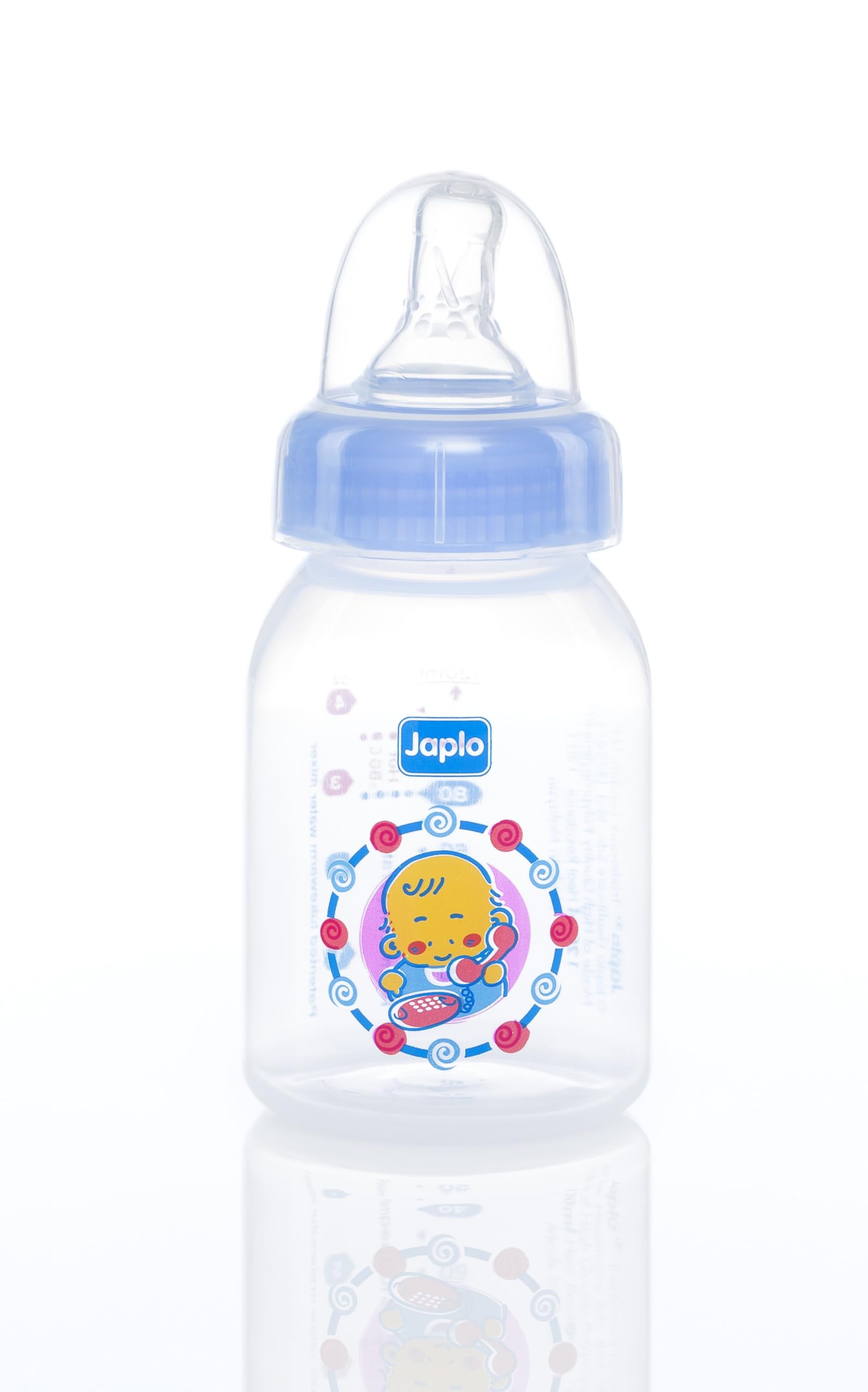 Japlo Round baby feeding Bottle with Anti-colic nipple & Lukewarm water mixer size 150 ml - Blue