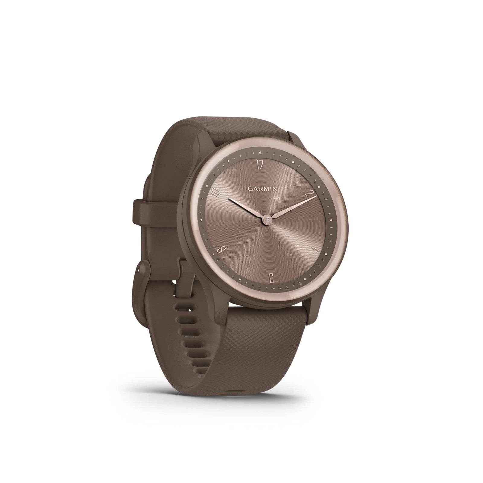 GARMIN VIVOMOVE SPORT, COCOA CASE AND SILICONE BAND WITH PEACH GOLD ACCENTS