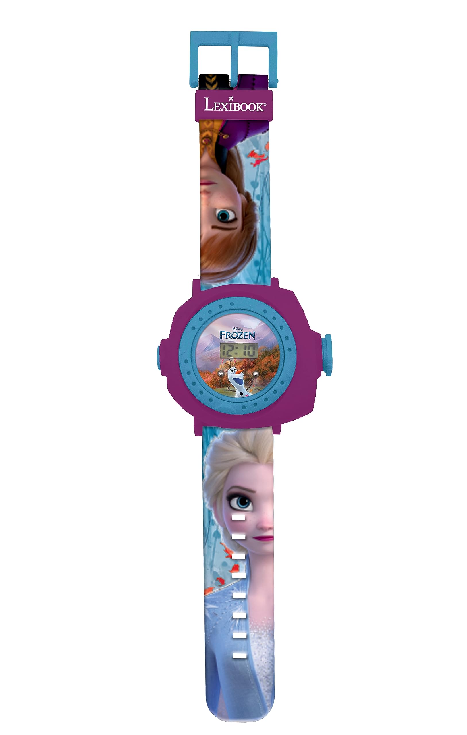 Lexibook Frozen 2 Adjustable projection watch digital screen â€“ 20 images of Elsa, Anna and Olaf - for Children/Girls - Blue and Purple â€“â€“ DMW050FZ_50