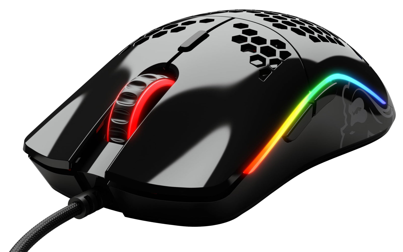 Glorious Gaming Mouse - Model O Minus 58 g Superlight Honeycomb Mouse, Glossy Black Mouse, USB Gaming Mouse