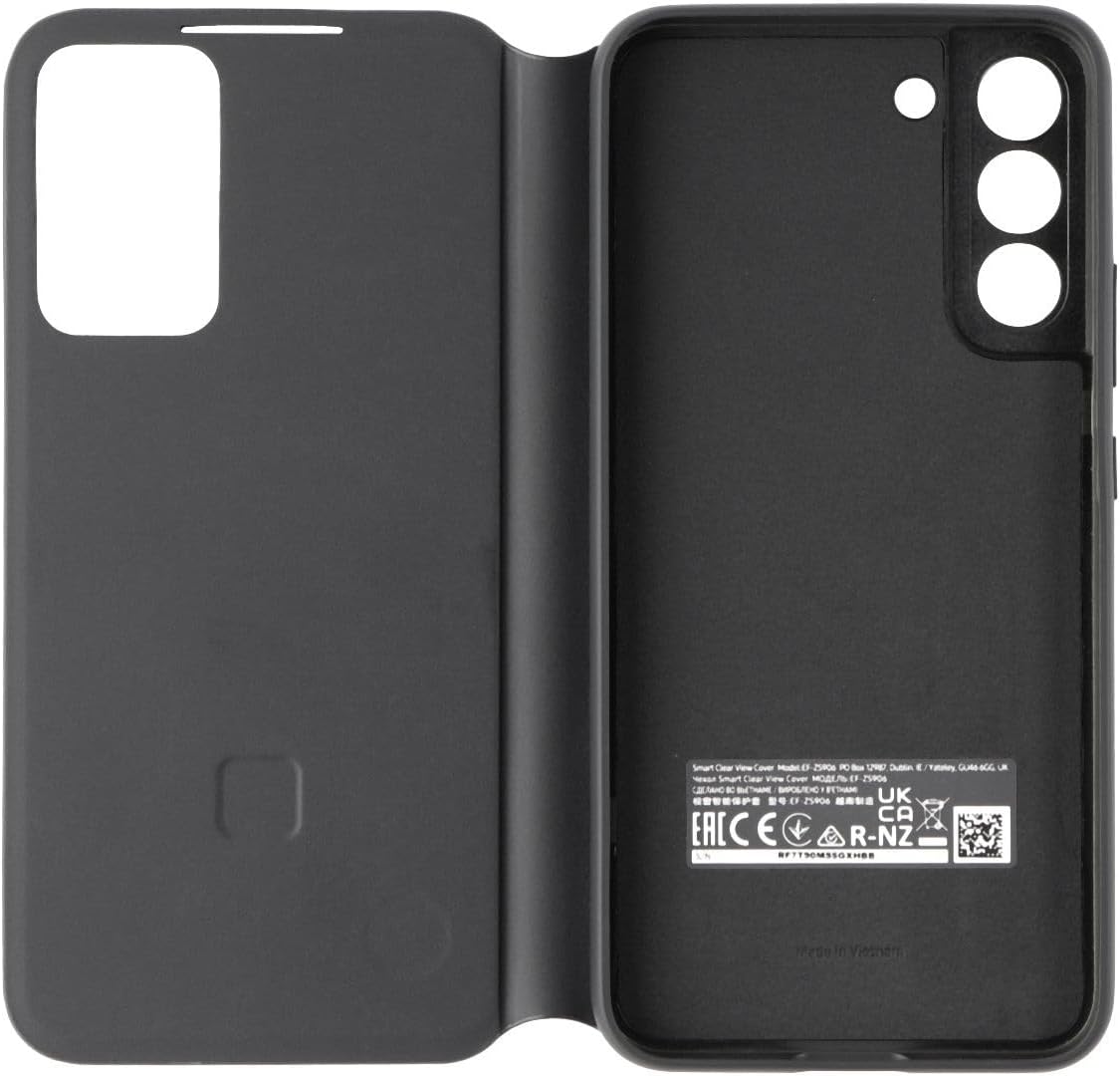 Samsung Galaxy S22+ S-View Flip Cover, Protective Phone Case, Tap Control, Cutting Edge Design, US Version, Black, (EF-ZS906CBEGUS)