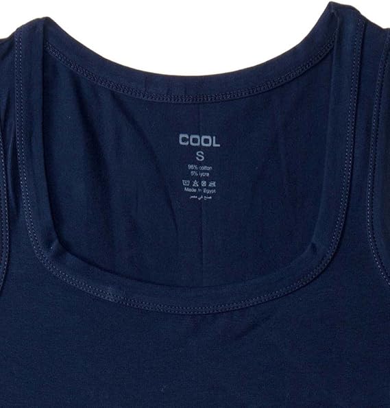 Cool Plain Sleeveless Round Neck Undershirt for Men - Navy, L