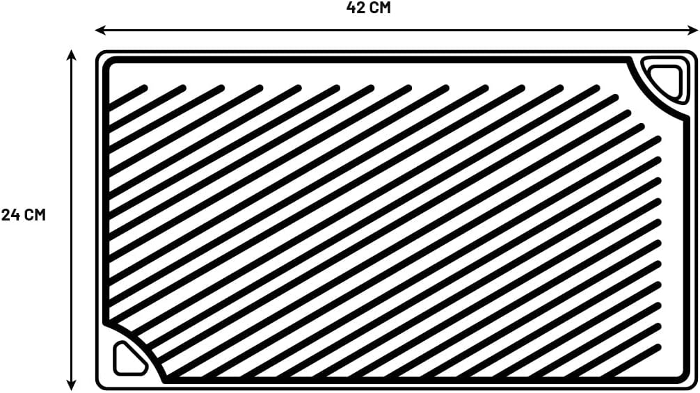 Lodge Pre Seasoned Cast Iron Rectangular Reversible Grill/Griddle, Black, 16.75 X 9.5 Inch,LDP3