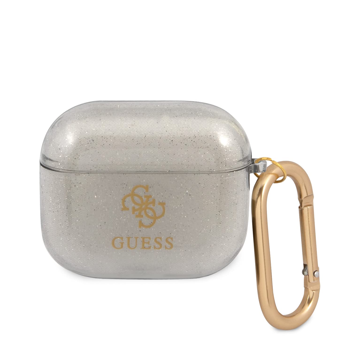 غطاء GUESS CG موبايل TPU ملون مع بريق لسماعات Airpods 3 - أسود