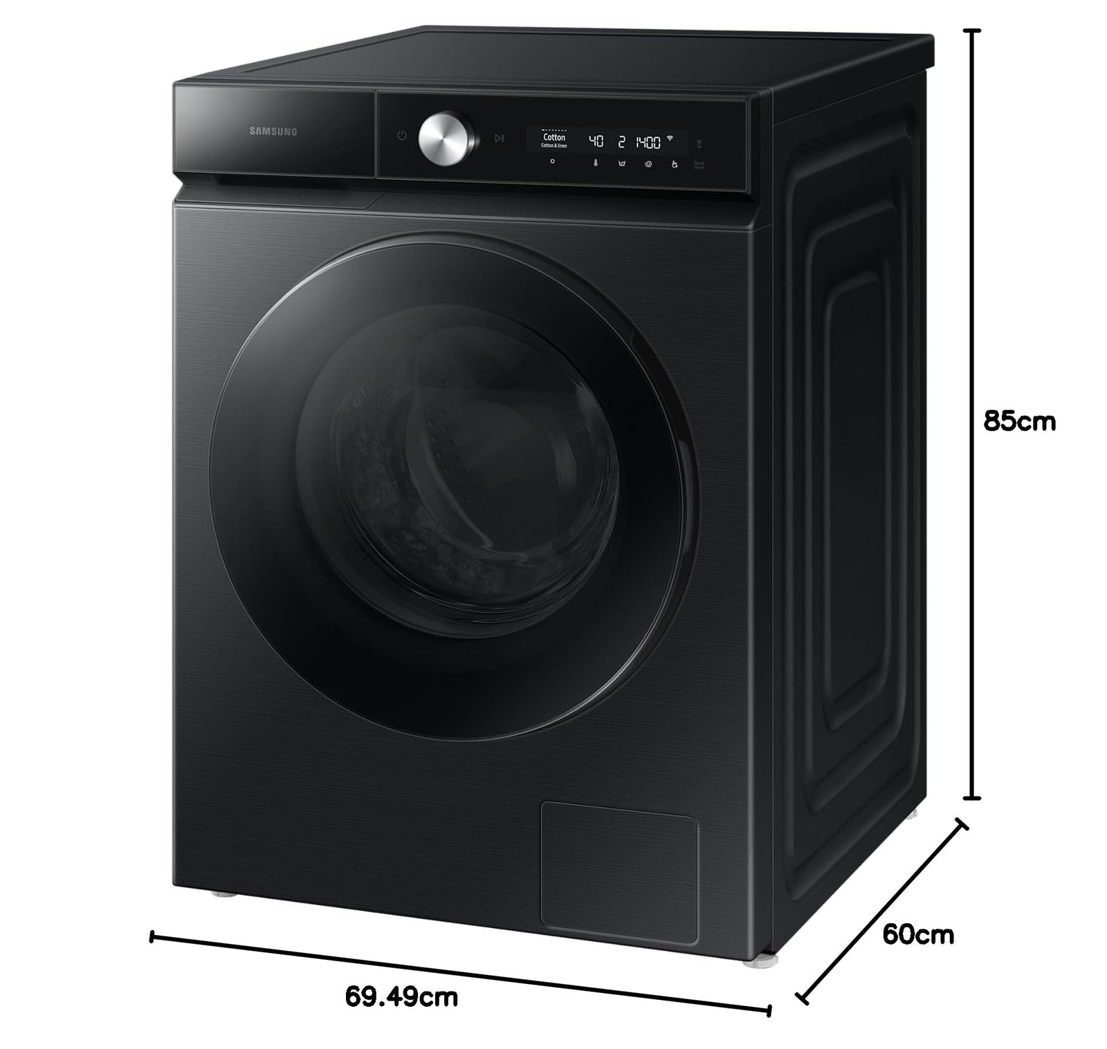 Samsung Front Load Washer 11.5 kg, Black, with EcoBubble, AI Wash, Auto Open Door, WW11BB944DGB/GU, 20 Year Warranty on Digital Inverter Motor