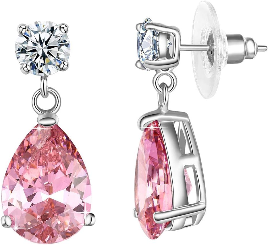Yellow Chimes Pink Beauty A5 Grade Crystal Earrings For Women & Girls (Ycswer-435-Pk-Fba)