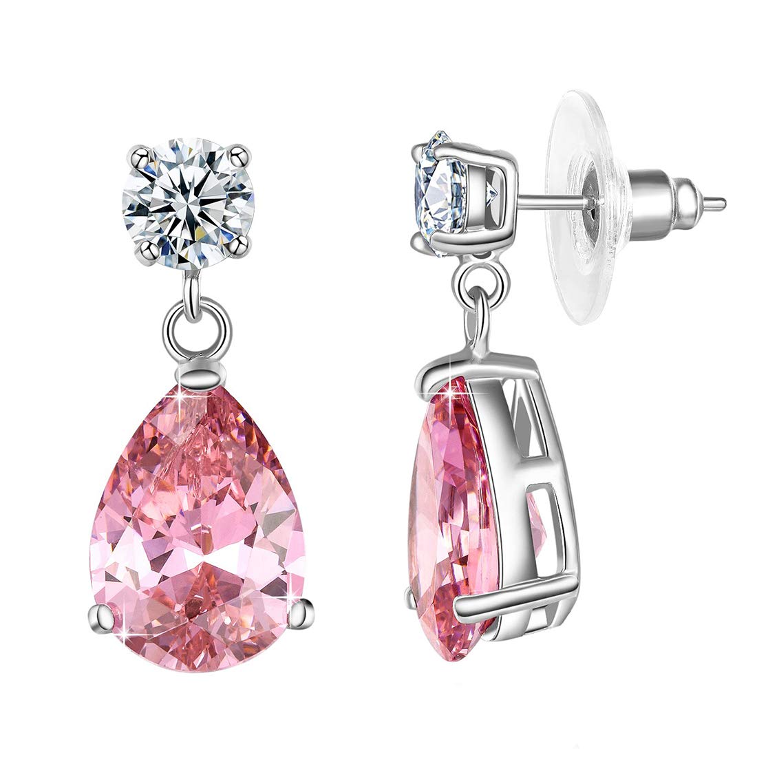 Yellow Chimes Pink Beauty A5 Grade Crystal Earrings For Women & Girls (Ycswer-435-Pk-Fba)