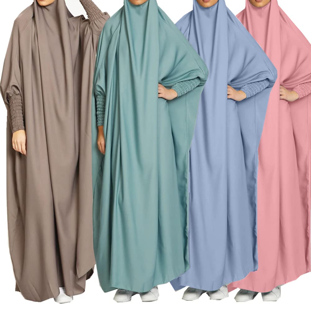 Women's Muslim One Piece Prayer Dress for Women Abaya Dress Islamic Middle East Dubai Turkey Maxi Abaya Kaftan with Hijab Dress in Full Length