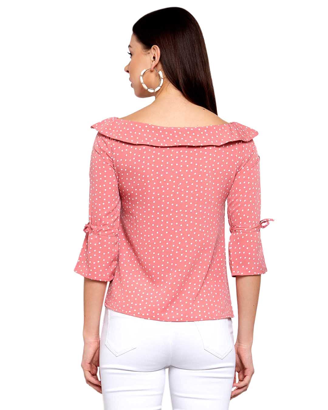 Krave Womens Pink Printed Top