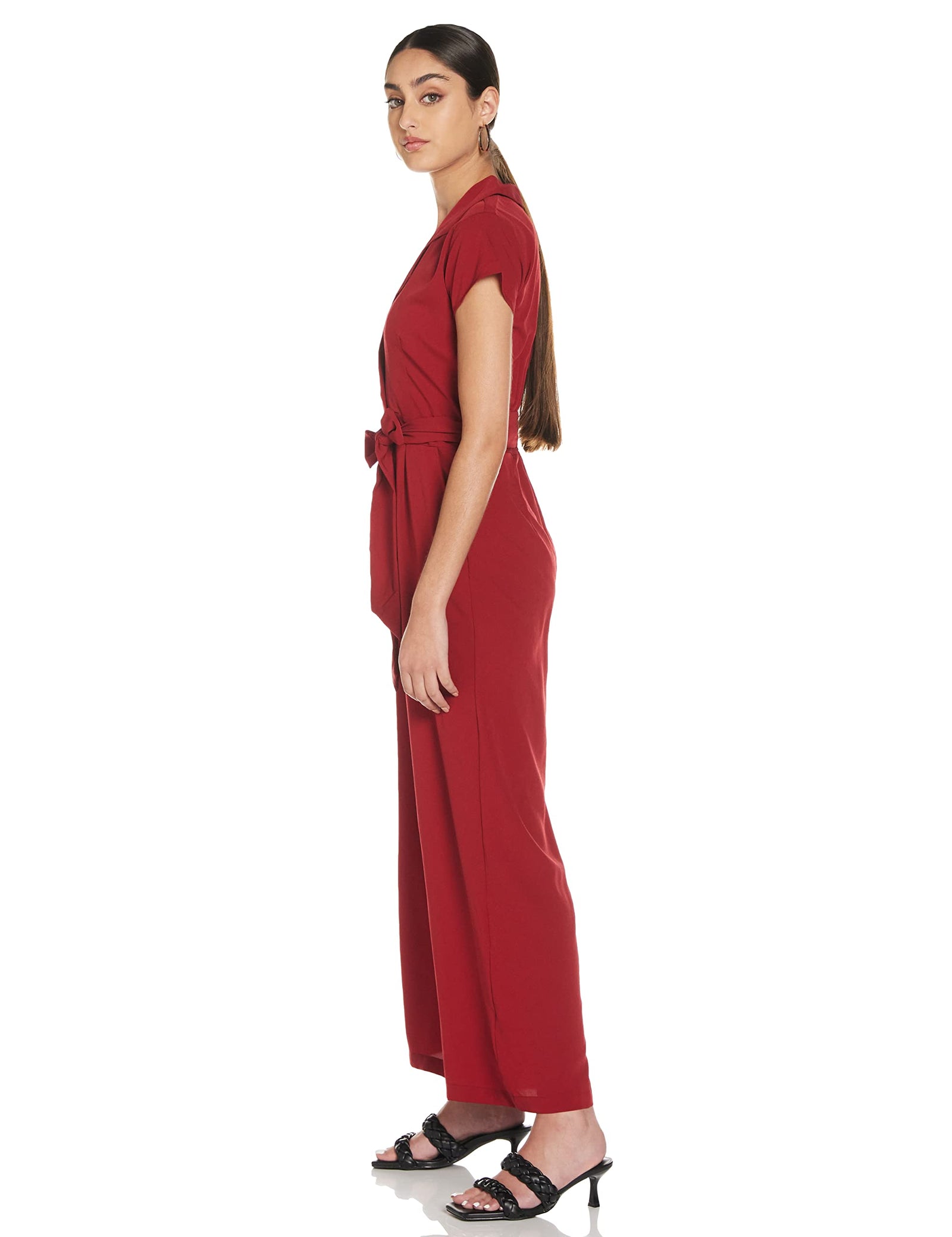 Styleville.in Women's Fit and Flare Jumpsuit.RED.XXL