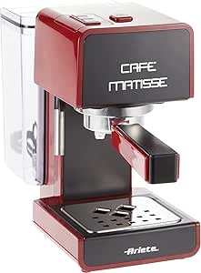 Ariete Pump Espresso Coffee Machine with Milk Frother, Ground Coffee and Pods Compatible, Maxi Cappuccino Maker, Auto Shut-off Function, 850W, 15 Bar, for Homes, Offices - Red ART1363