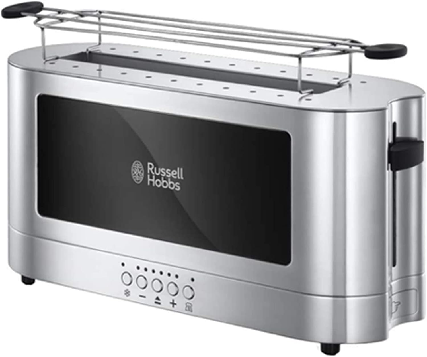 Russell Hobbs (23380-56) Long Slot Toaster - 1420W, Toast Technology, 7 Settings, Defrost/Reheat/Cancel, Glass View, Stainless Steel - 1-Year Warranty