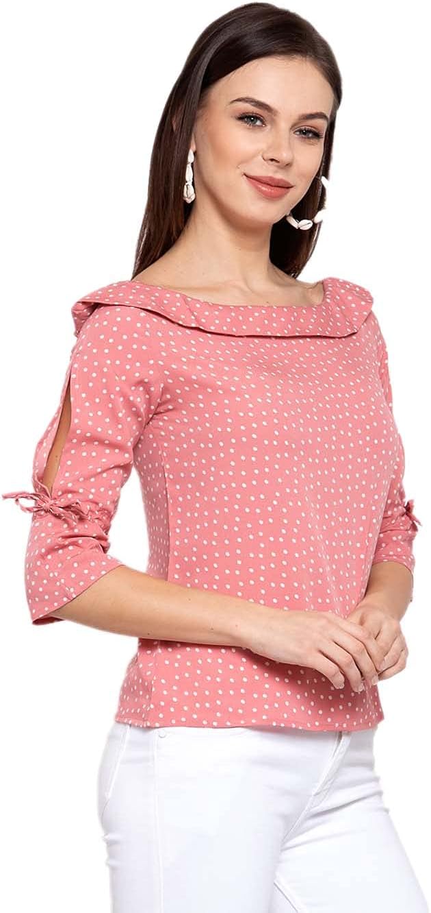 Krave Womens Pink Printed Top