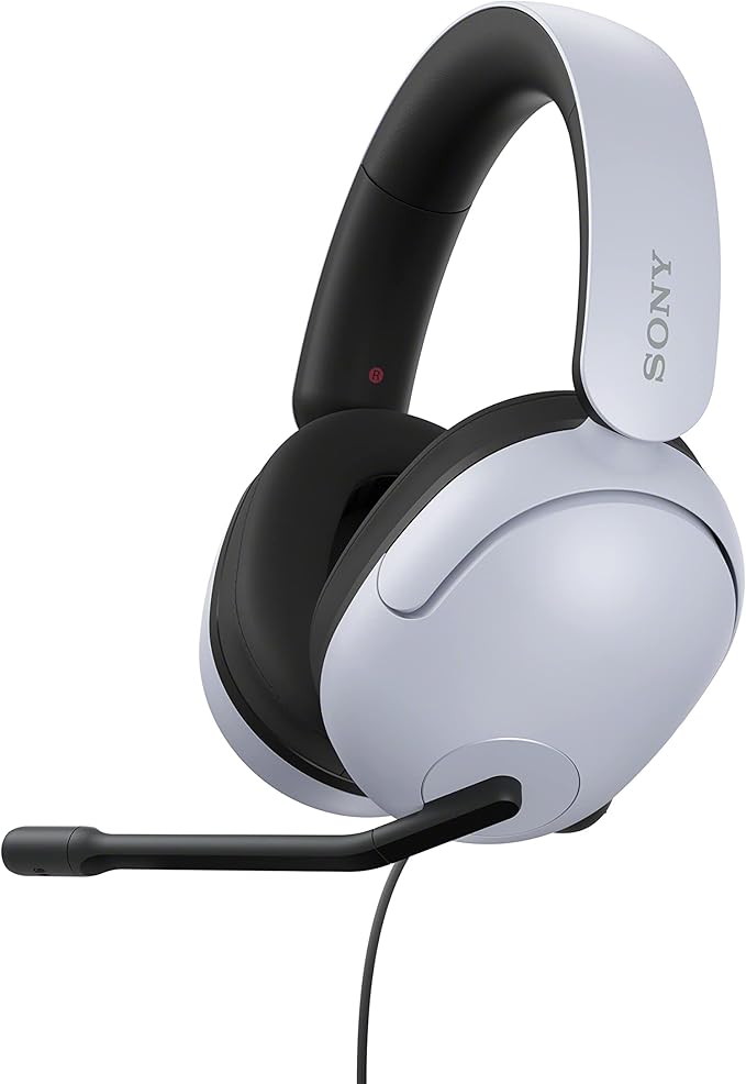 Sony INZONE H3 Wired Gaming Headset, Over ear Headphones with 360 Spatial Sound, MDR G300, White, Headphone