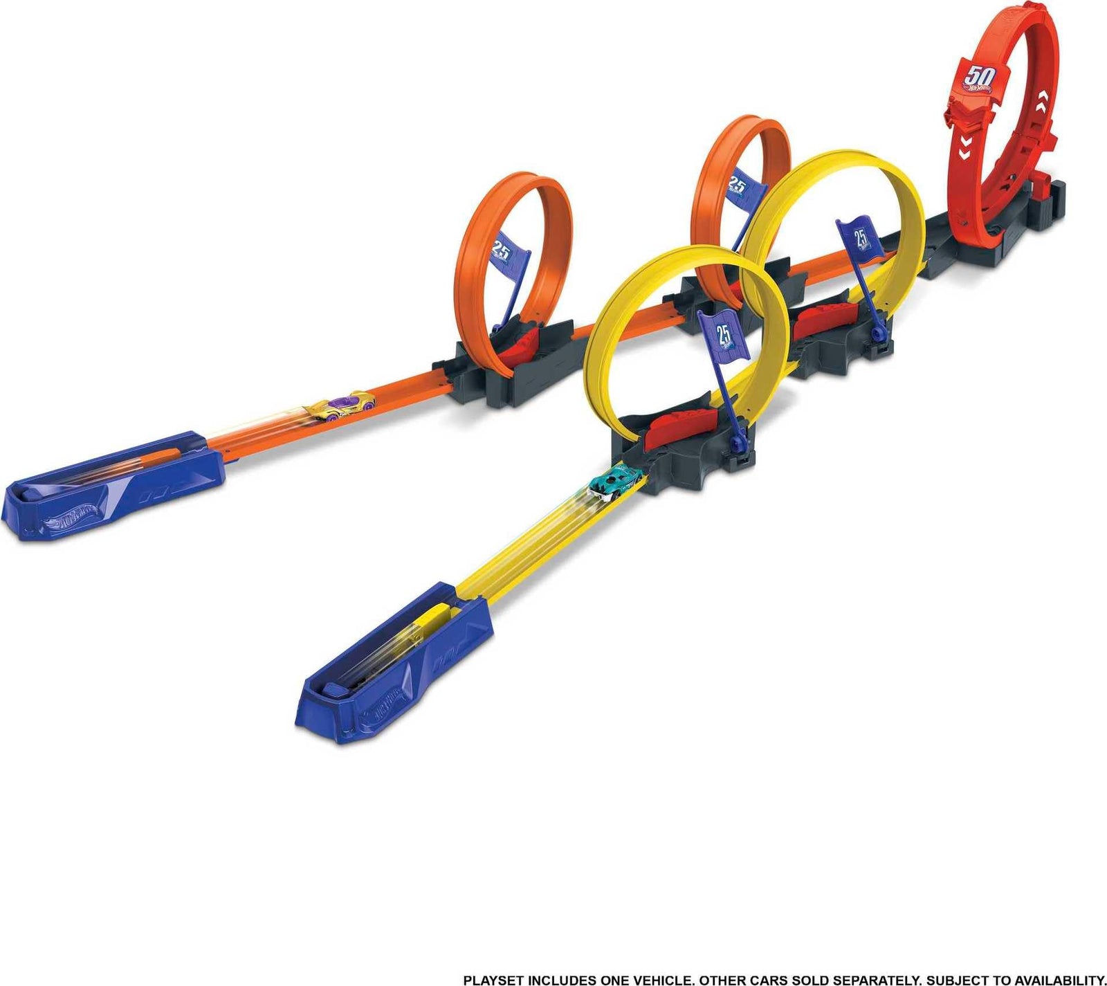 Hot Wheels Multi-Loop Race Off Playset, With 1 Car, Gift for Kids 4 to 10