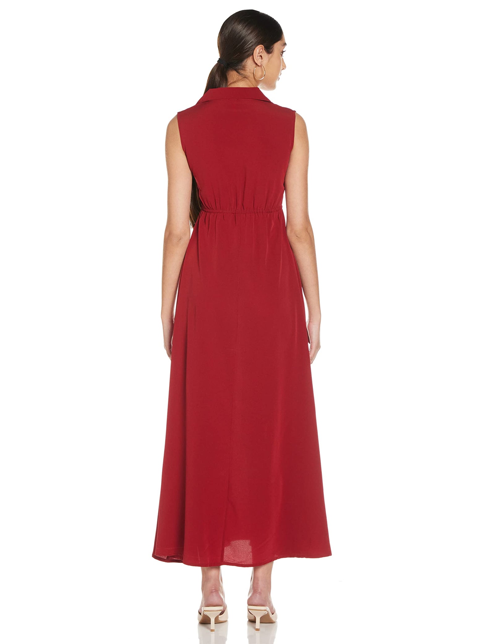 Styleville.in Polyester Fit and Flare Casual Dress.Red.M