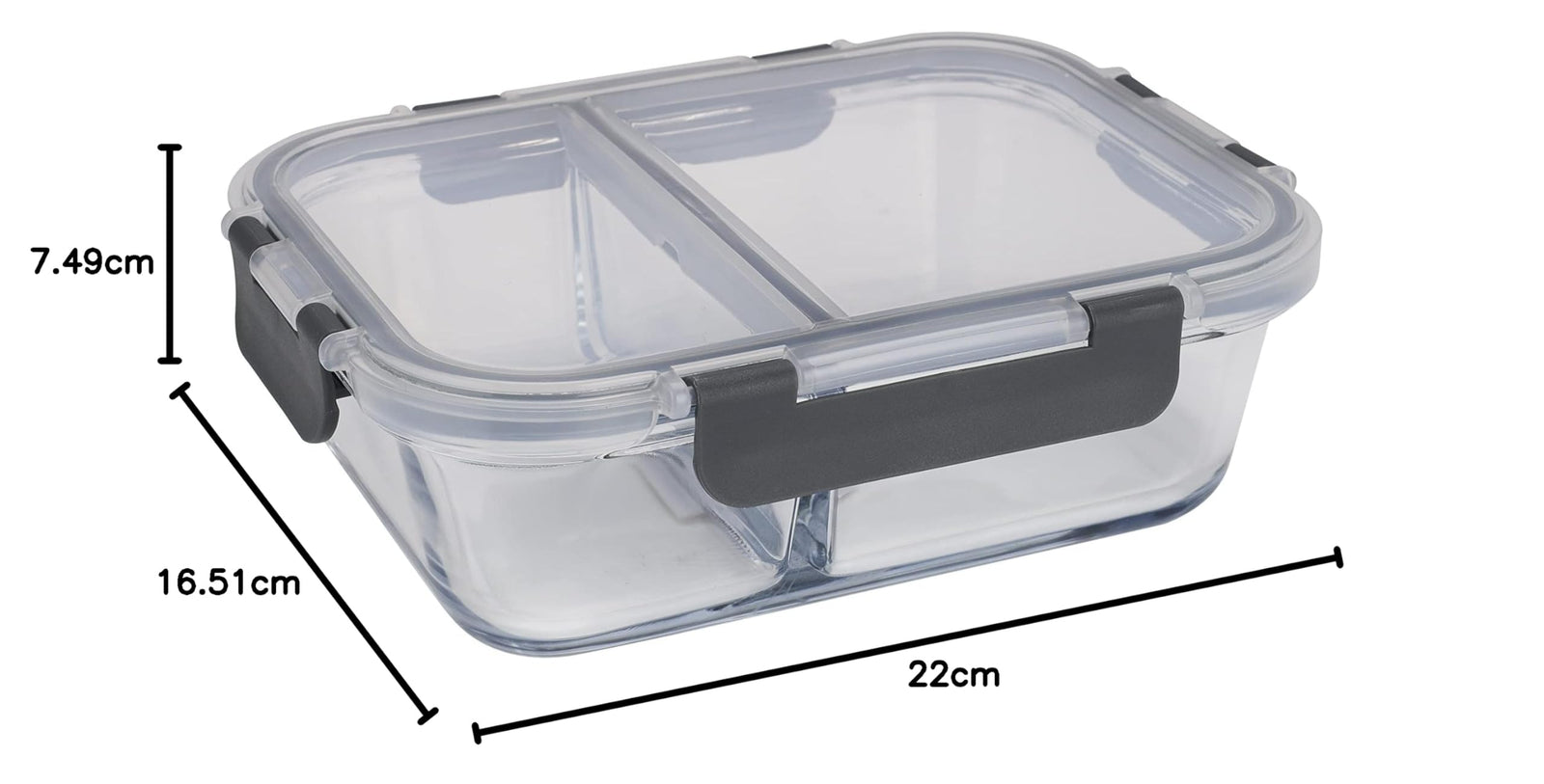 Royalford Airtight Food Storage Box With 2 Compartments, 950 Ml, Rf9215
