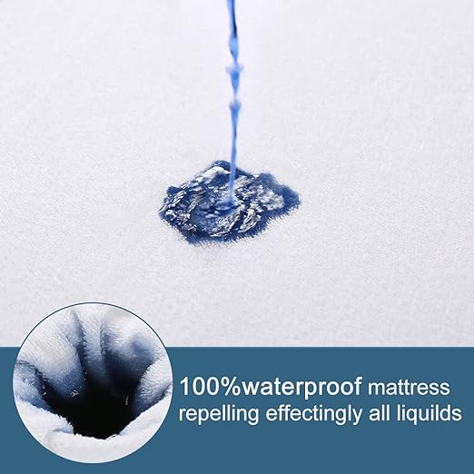 Dardu Premium 100% Waterproof Mattress Protector Pad Cover Breathable, Soft, Noiseless Fitted Deep Pocket