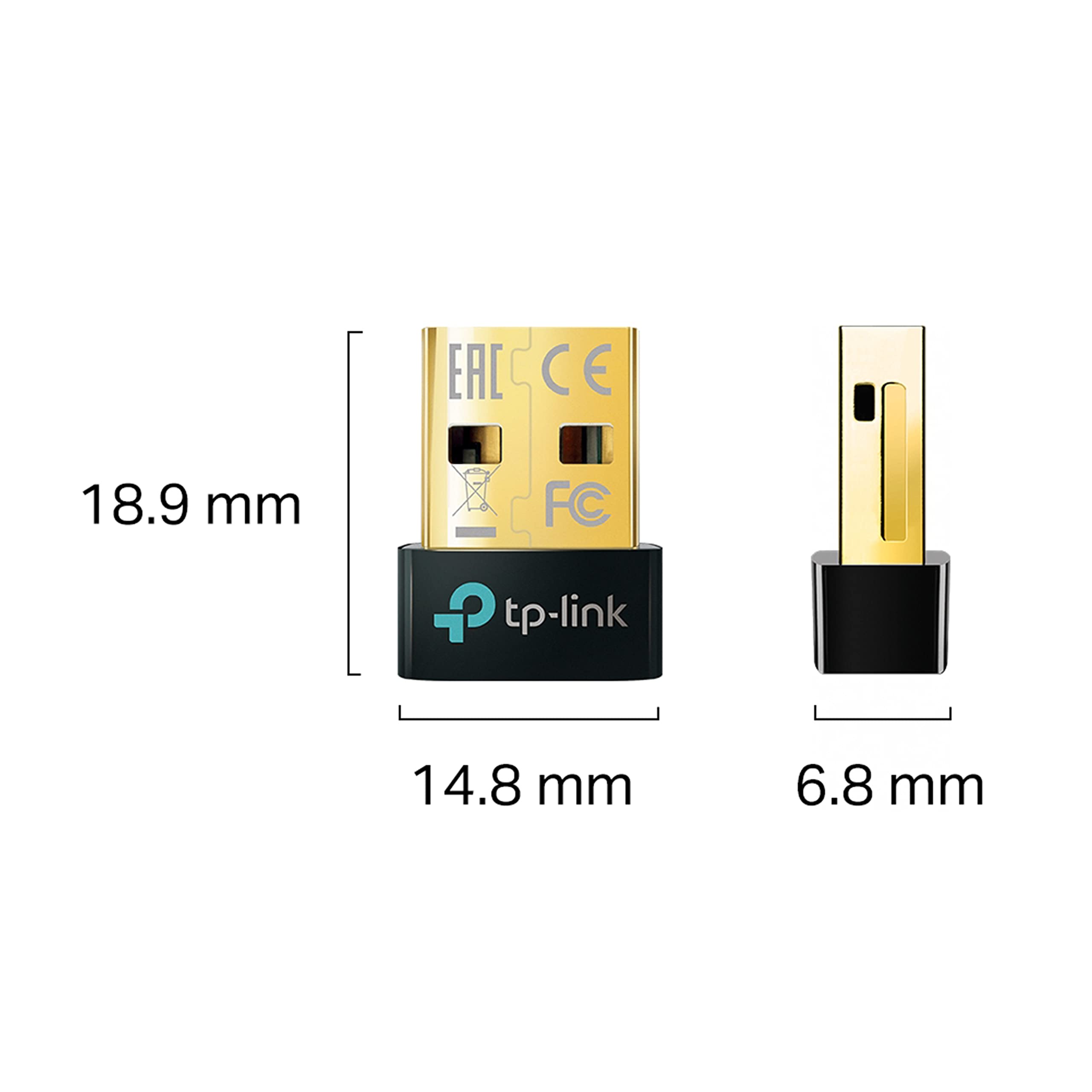 TP-Link UB500 USB 5.0 Bluetooth Adapter for PC, 5.0 Bluetooth Dongle Receiver Support Windows 10/8.1/8/7/XP for Desktop, Laptop, Mouse, Keyboard, Printers, Headsets, Speakers, PS4/5, Xbox Controllers