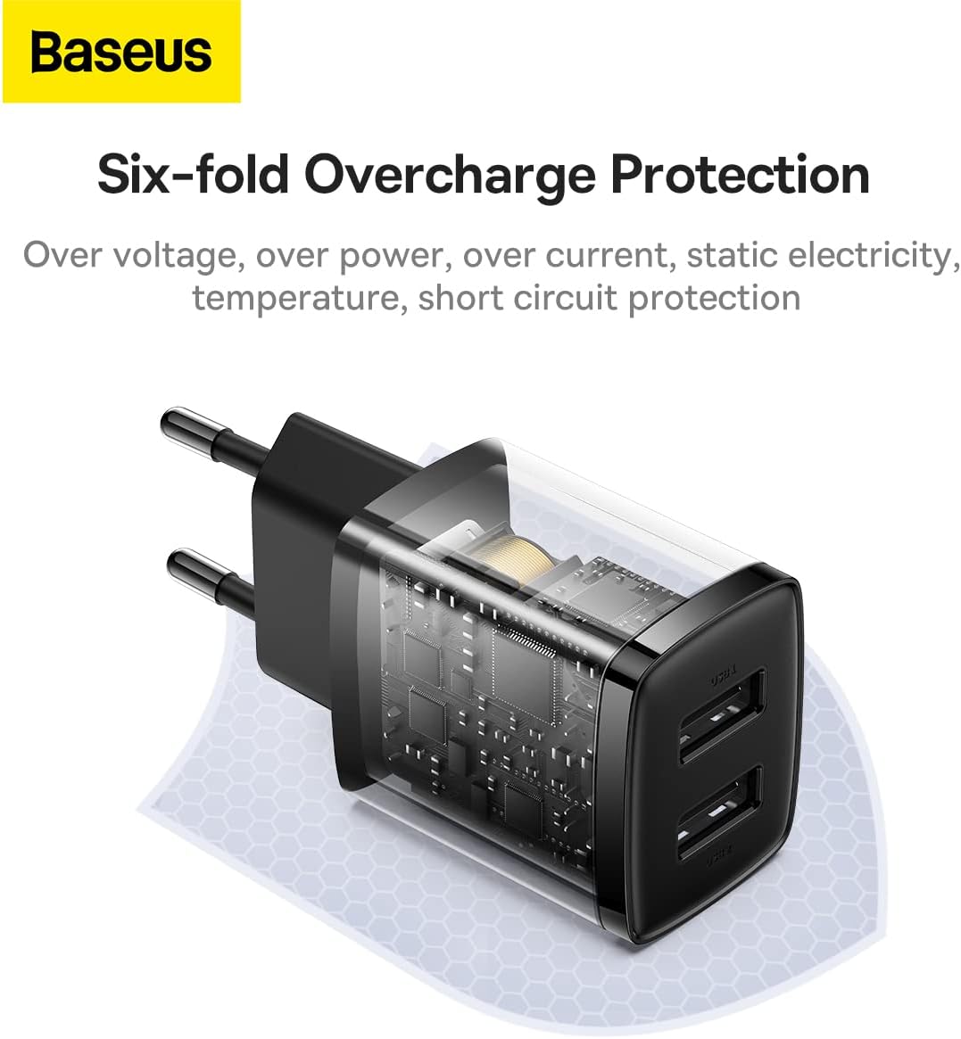 Baseus Compact Charger 2U 10.5W EU Black