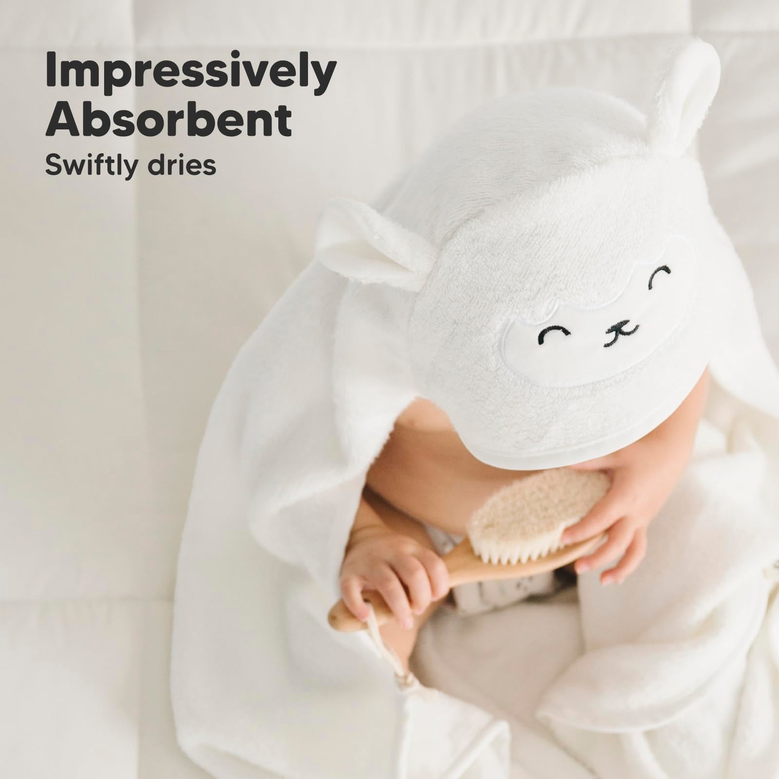 KeaBabies Baby Hooded Towel - Viscose Derived from Bamboo Baby Towel, Toddler Bath Towel, Infant Towels, Large Hooded Towel, Organic Baby Towels with Hood for Girls, Babies, Newborn Boys(Lamb)