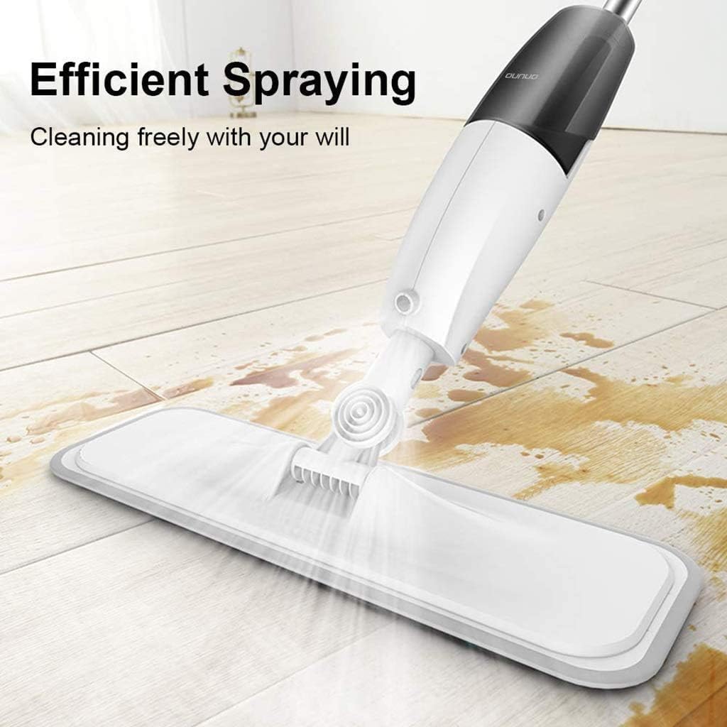 Deerma TB500 Water Spray Mop Carbon Fiber Dust Collector 360° Rotating 350ml Tank Waxing Mop | Quick-Drying | 95cm Wide Spray Area | Lightweight | Add Disinfectant Water | 2ml Fine Mist - White