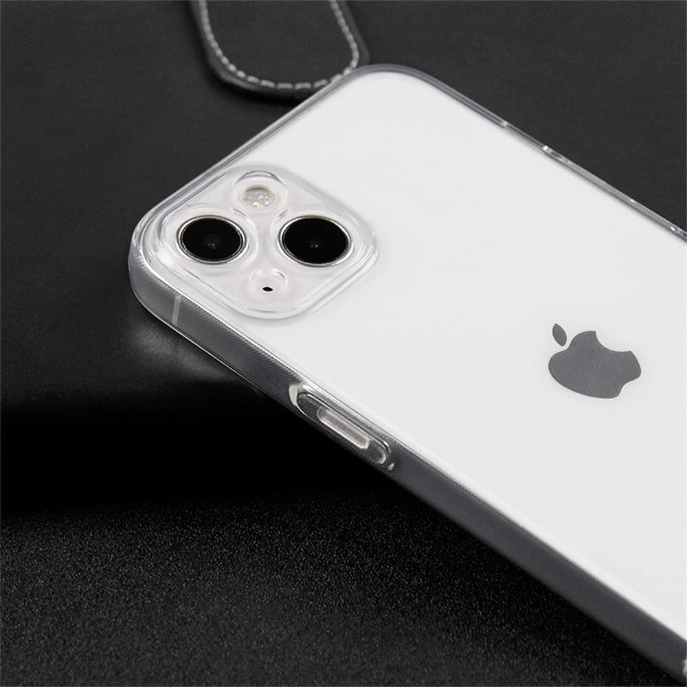 Muguian Case for iPhone 13, 6.1-Inch, Silky-Soft Touch, Full-Body Protective Case, Shockproof Cover with Microfiber Lining(Crystal Clear)