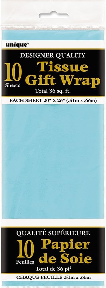 Unique Tissue Paper Sheet 10-Pieces, Baby Blue