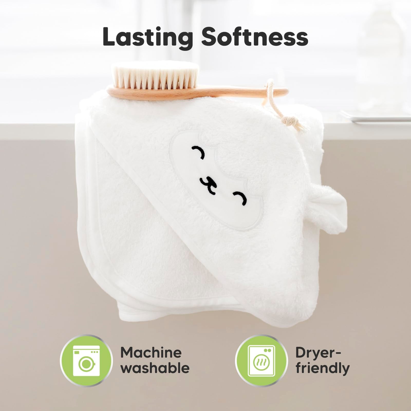 KeaBabies Baby Hooded Towel - Viscose Derived from Bamboo Baby Towel, Toddler Bath Towel, Infant Towels, Large Hooded Towel, Organic Baby Towels with Hood for Girls, Babies, Newborn Boys(Lamb)
