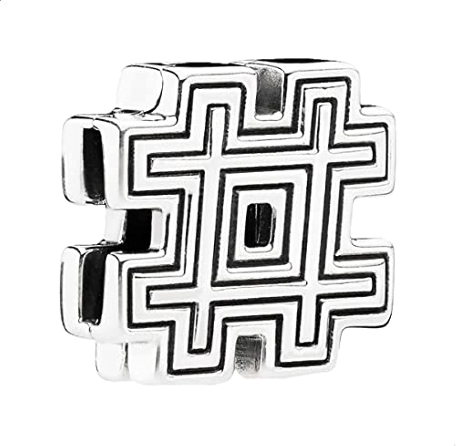 Pandora 925 Sterling Silver Hashtag Shaped Clip Charm for Women - Silver