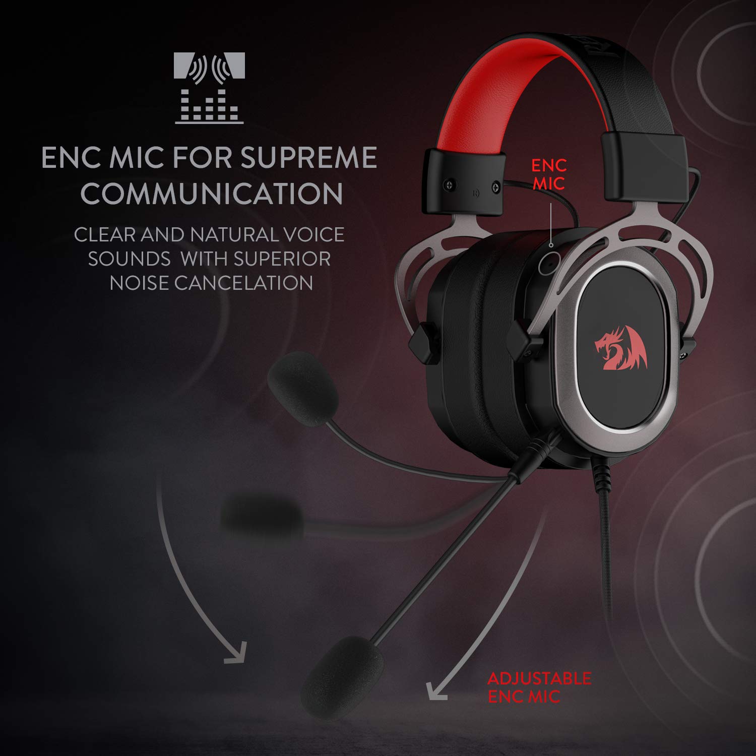 Redragon H710 Helios Wired Gaming Headset - 7.1 Surround Sound - Memory Foam Ear Pads - 50Mm Drivers - Detachable Microphone - Multi Platform Headphone - Works With Pc/Ps4/Switch