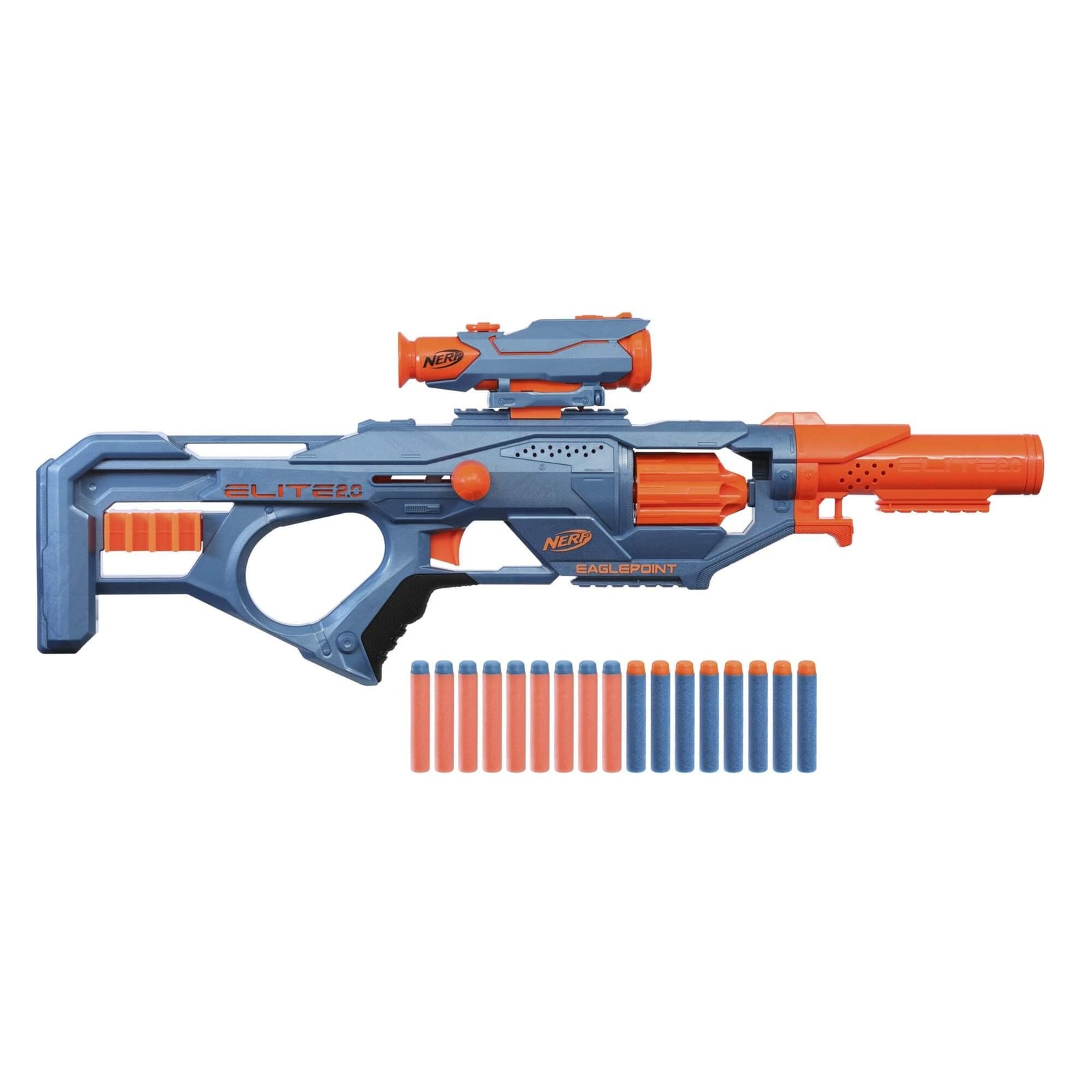 Nerf Elite 2.0 Eaglepoint RD-8 Toy Blaster, With Detachable Scope and Barrel, 16 Nerf Darts, Toy for Kids,Teens and Adults, Outdoor kids toy for boys, birthday gift toy for kids Ages 8+