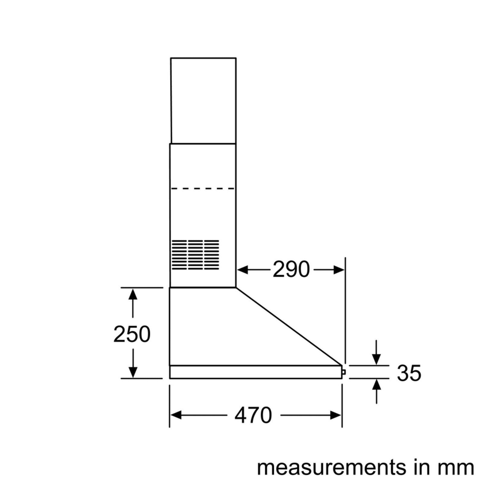 Bosch Serie | 2, 90 cm Wall-mounted cooker hood Pyramidal Chimney Hood, Stainless Steel - DWP94CC50M