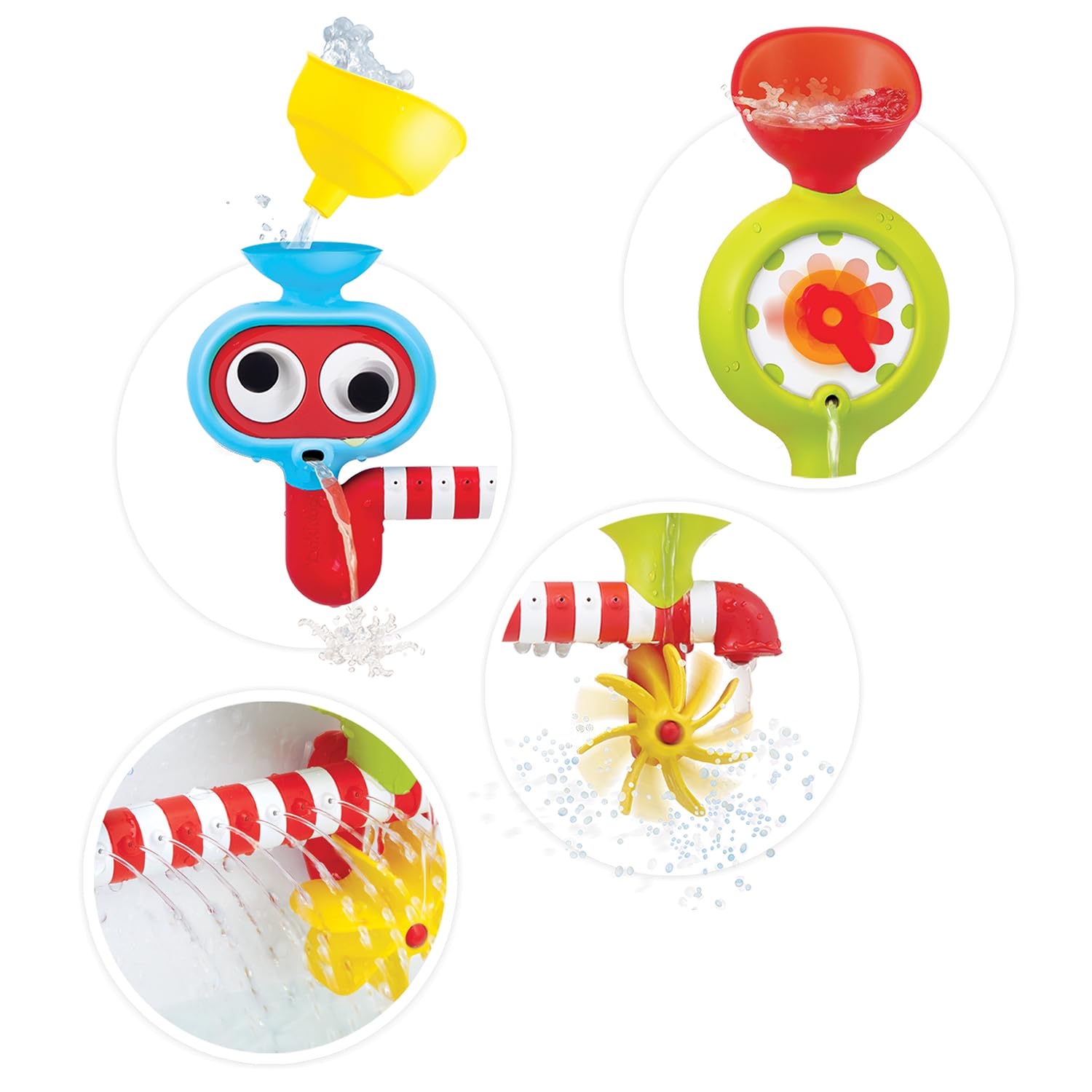 Yookidoo Baby Bath Toy - Spin 'N' Sprinkle Water Lab - Spinning Gear And Googly Eyes For Toddler Or Baby Bath Time Sensory Development - Attaches To Any Size Tub Wall (1-3 Years)