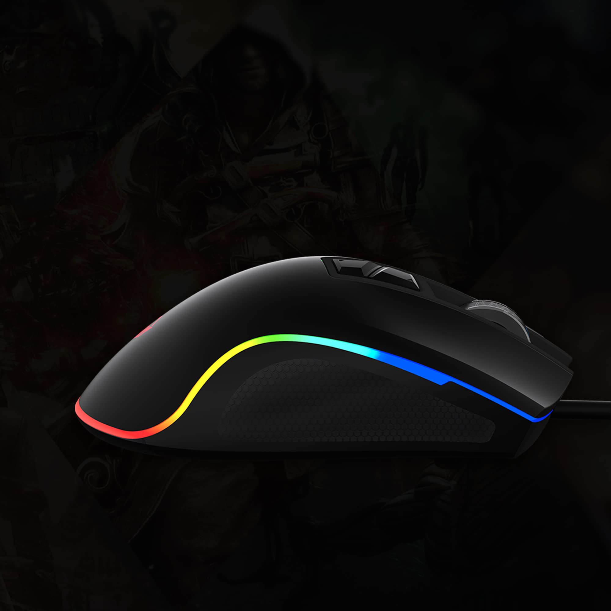 Meetion g3330 - hera rgb tracking gaming mouse (8000 dpi) - for pc & laptop - black