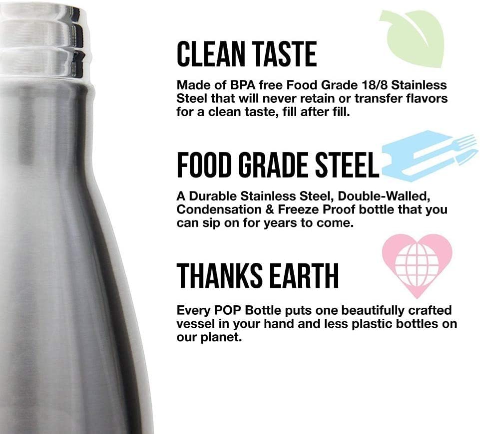 Nessan 500ml Sport Water Bottle Vacuum Insulated Stainless Steel Sport Water Bottle Leak-Proof Double Wall Cola Shape Water Bottle, Keep Drinks Hot & Cold - White