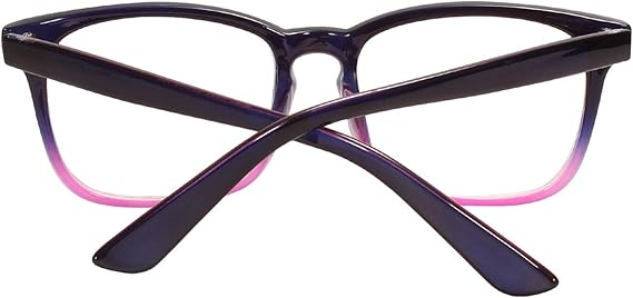 Bestum Plain Glasses Frame for Women Men Plastic full Frame Clear Lens(Black purple)