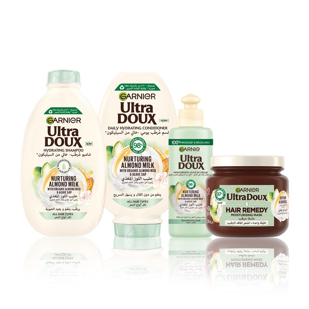Garnier Ultra Doux Almond Milk Shampoo, 2 X 400 ml - Pack of 2