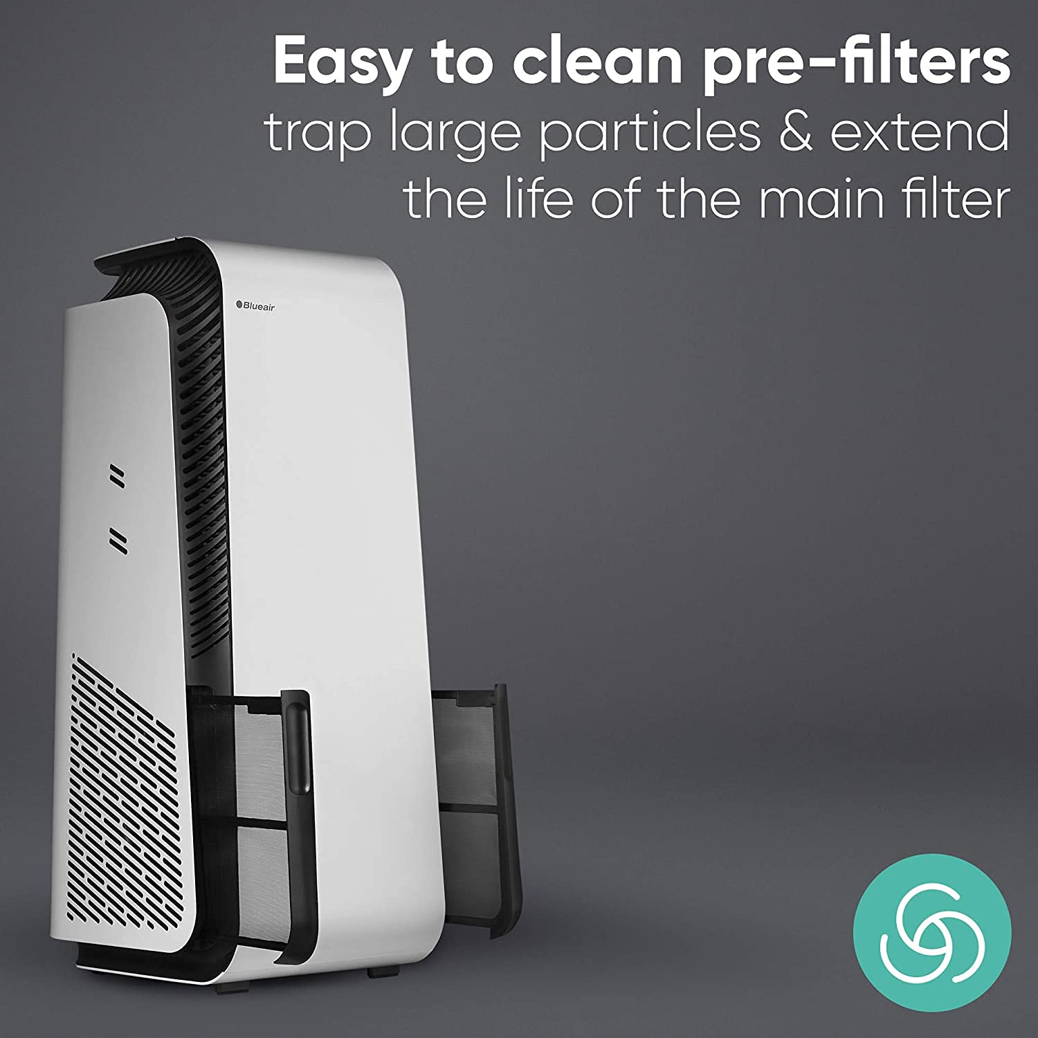 Blueair air purifier - healthprotect 7440i cleans upto 2006 sqft, 455 m³/h cadr, aqi, hepasilent technology removes 99.97% pollen, dust, mould, bacteria, viruses, vocs, odours