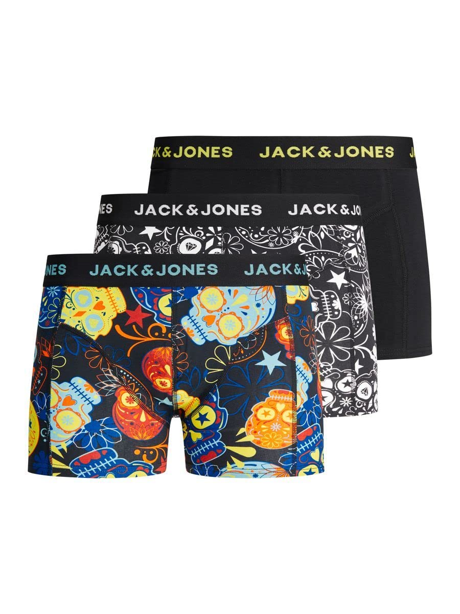 Jack & Jones Junior boys JACSUGAR SKULL TRUNKS 3 PACK. JR Boxer Shorts